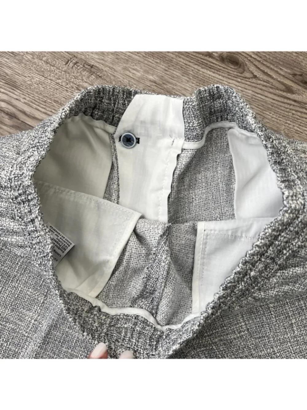 Paisley & Gray Slim Fit Dress Pants Mens M Gray Tweed Elastic Waist Drawstring